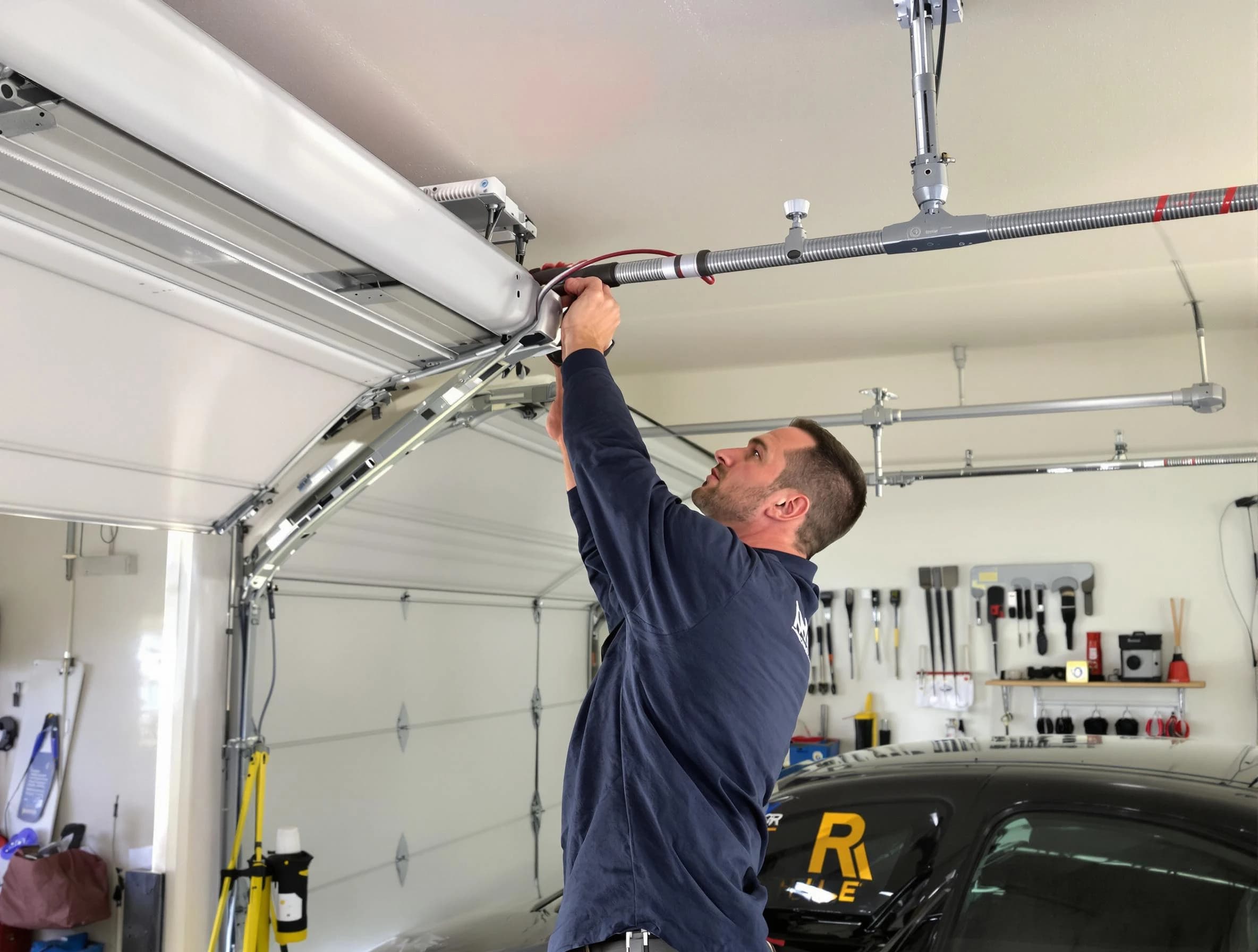 Upper Arlington Garage Door Repair technician performing garage door cable repair in Upper Arlington
