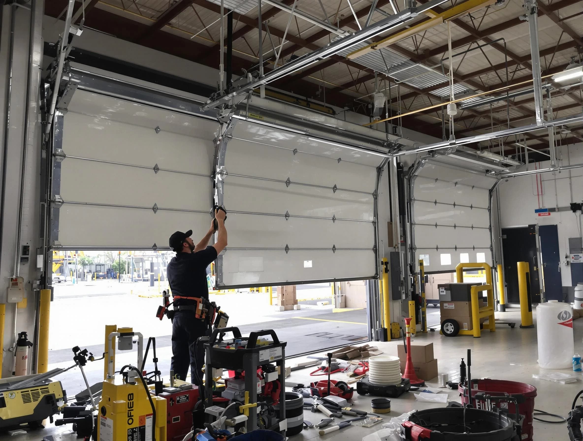 Upper Arlington Garage Door Repair technician performing commercial garage door repair in Upper Arlington