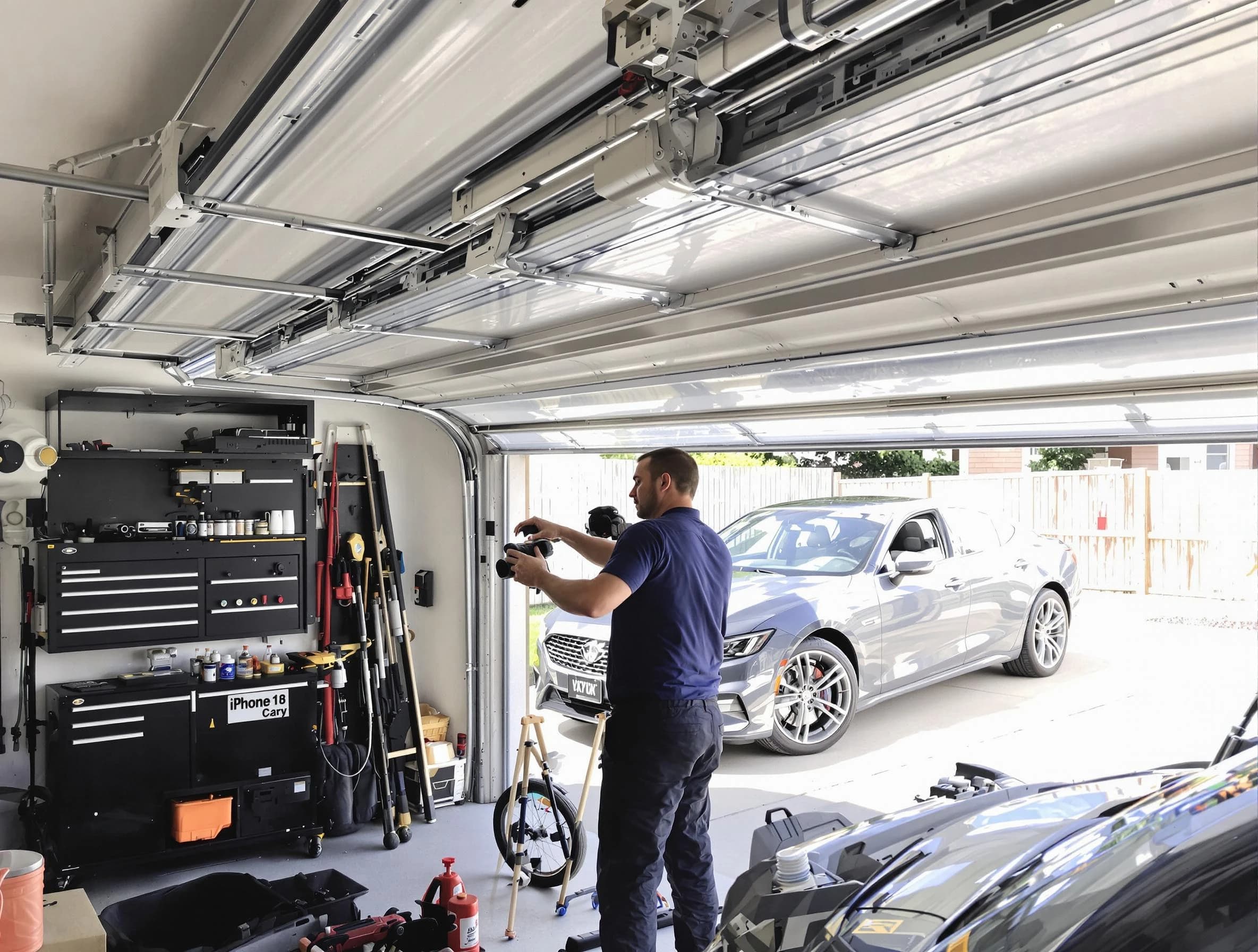 Upper Arlington Garage Door Repair technician fixing noisy garage door in Upper Arlington
