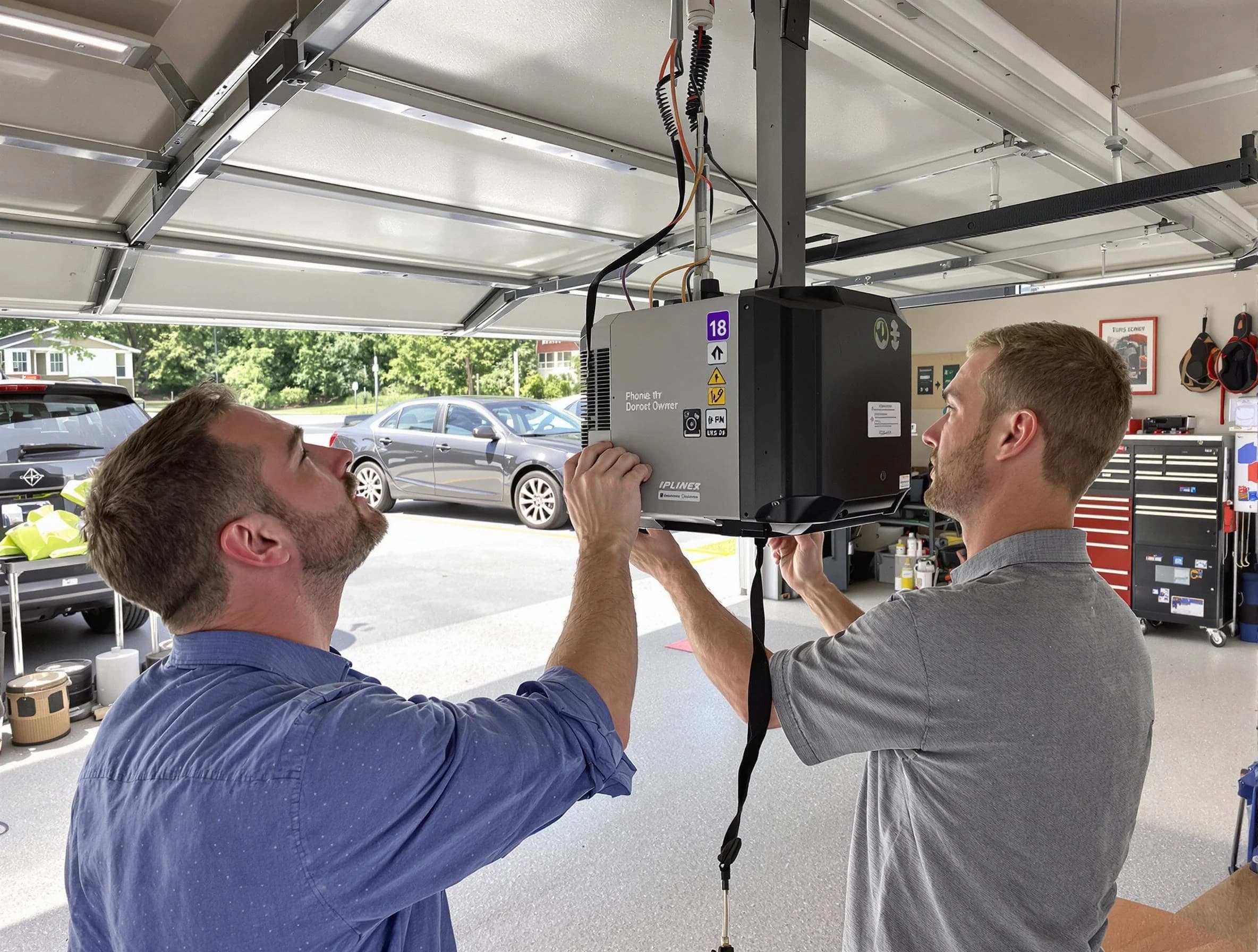 Upper Arlington Garage Door Repair technician installing garage door opener in Upper Arlington