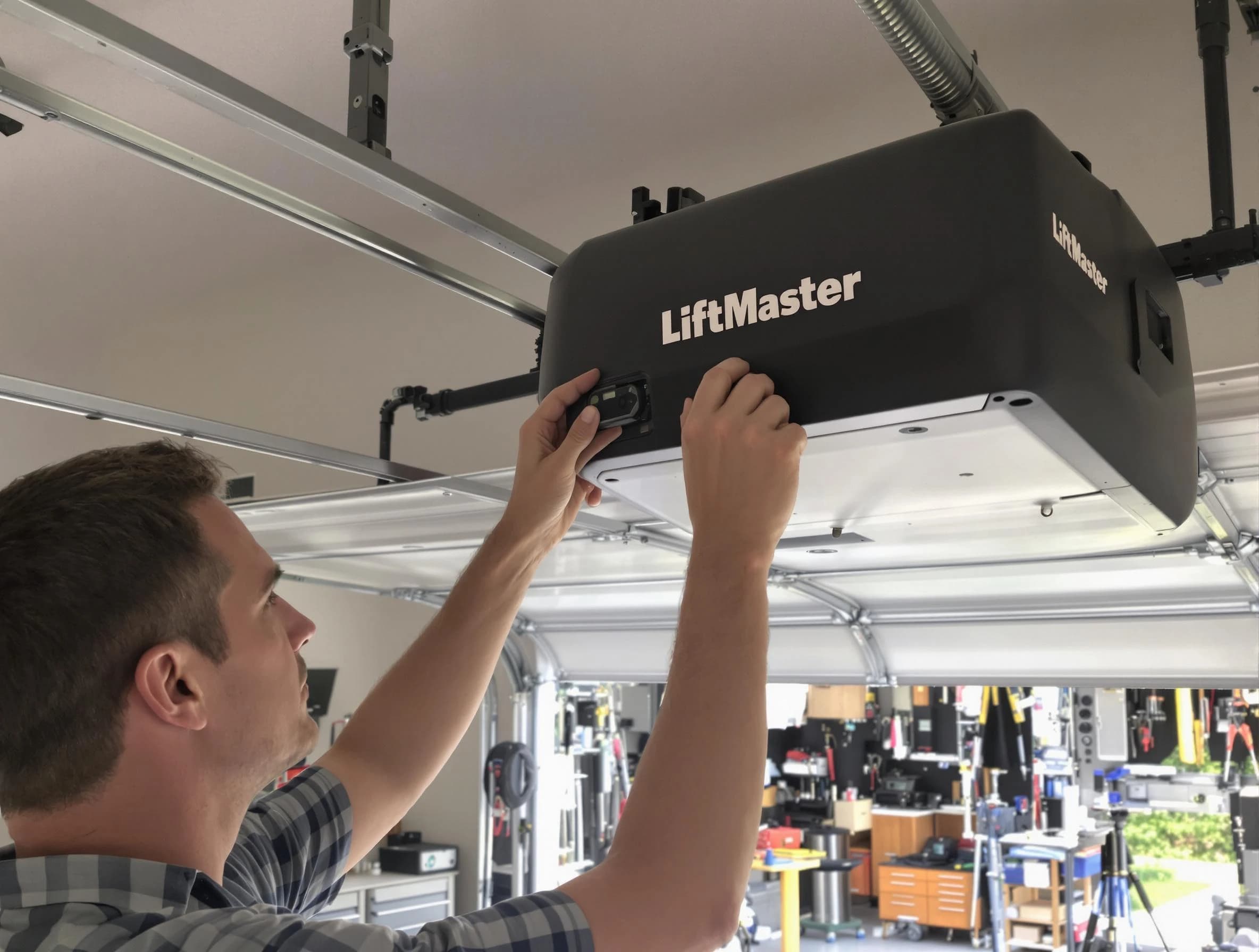 Upper Arlington Garage Door Repair technician repairing garage door opener in Upper Arlington