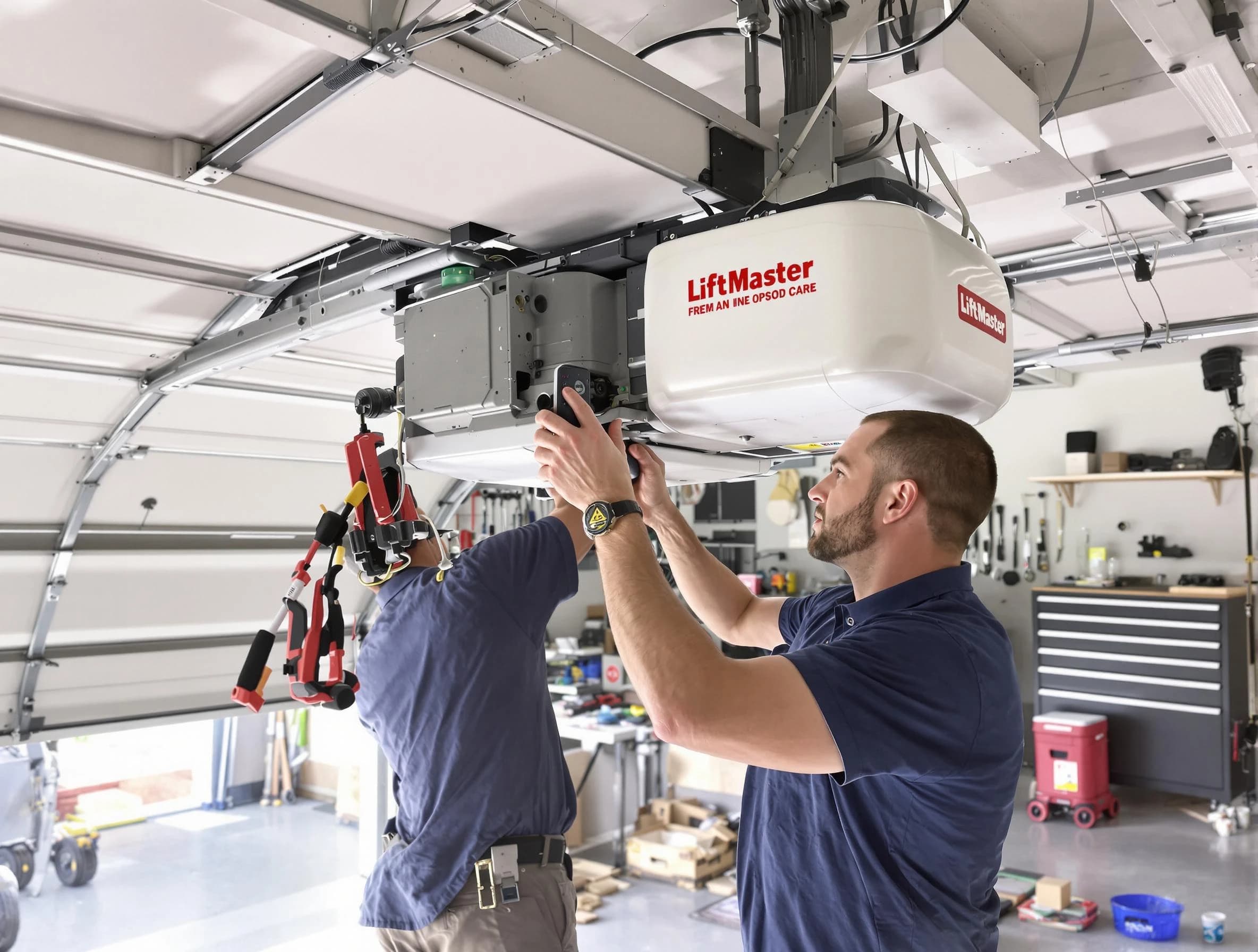 Upper Arlington Garage Door Repair technician performing advanced diagnostics on garage opener in Upper Arlington