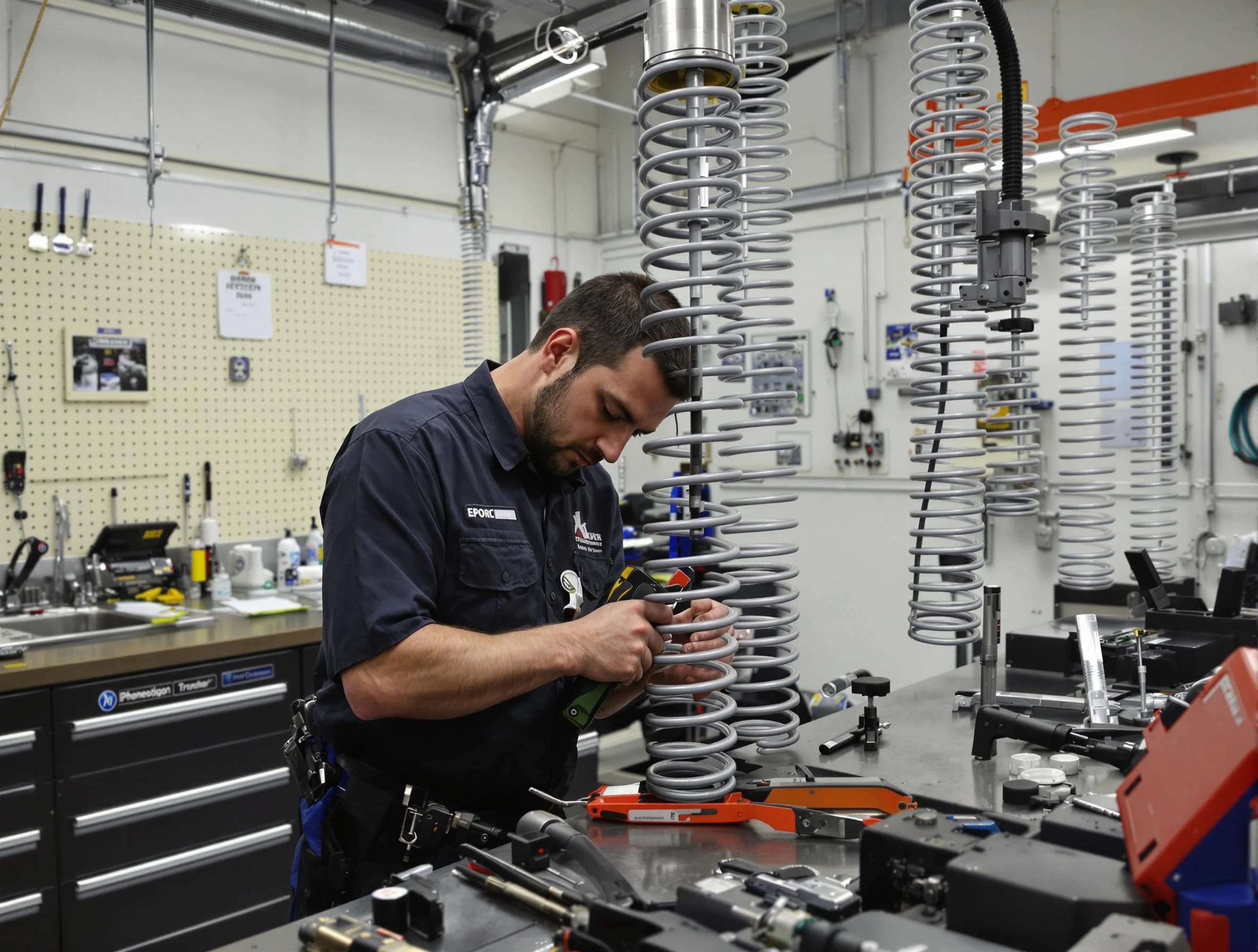 Upper Arlington Garage Door Repair technician performing spring repair in Upper Arlington