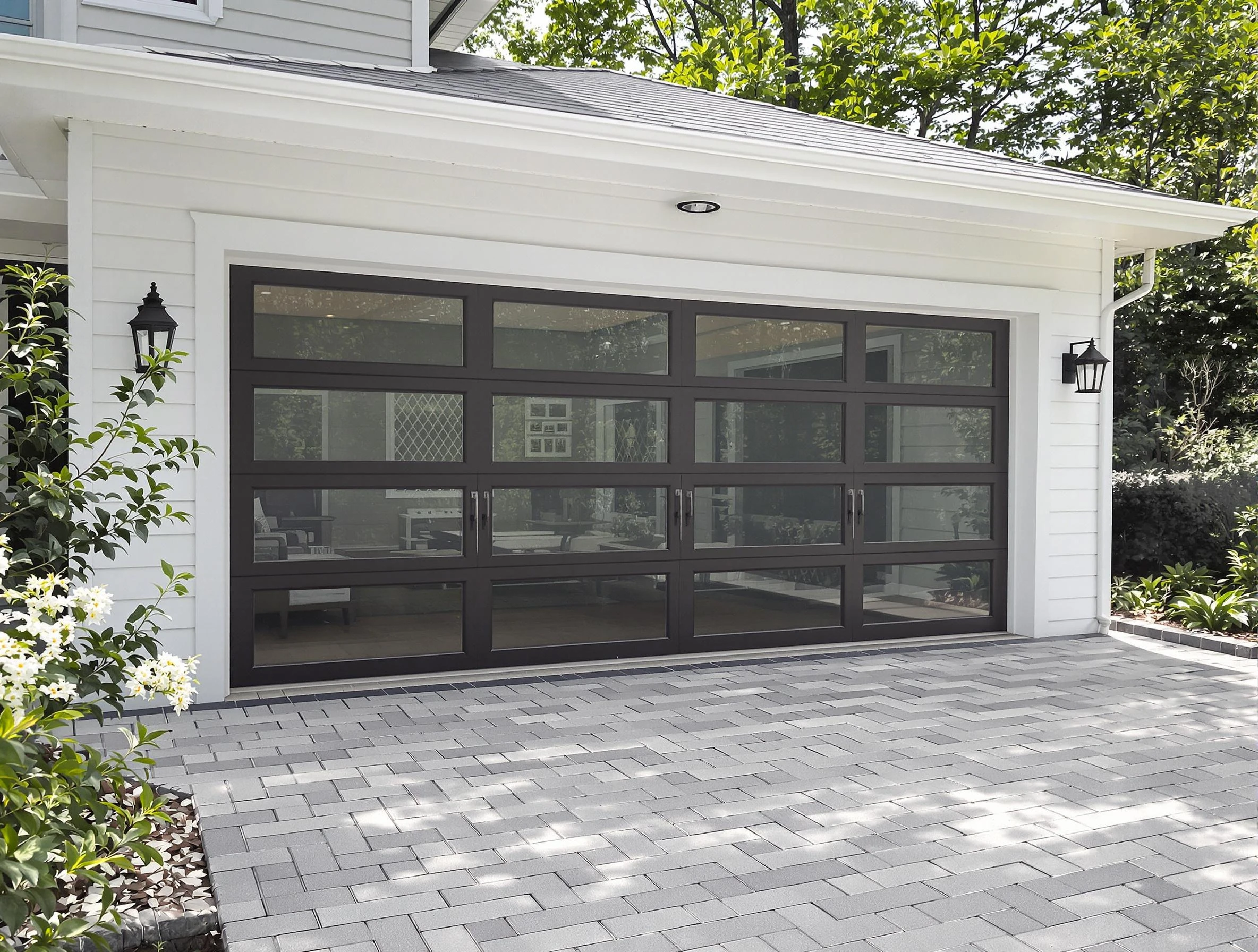 Upper Arlington Garage Door Repair design specialist presenting custom garage door options to Upper Arlington homeowner