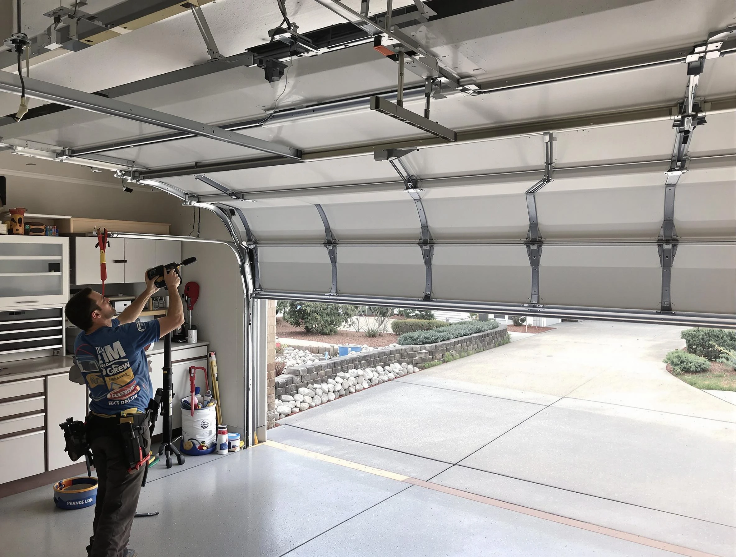 Garage door track repair service by Upper Arlington Garage Door Repair in Upper Arlington
